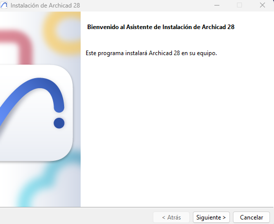 asistente de instalacion de ArchiCAD 2025