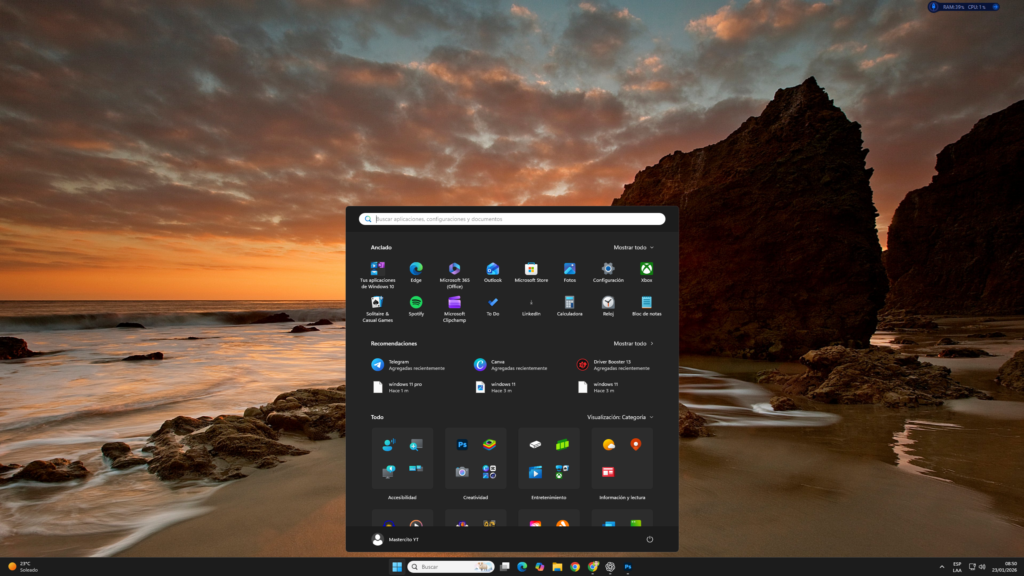 interfaz Windows 11 en español